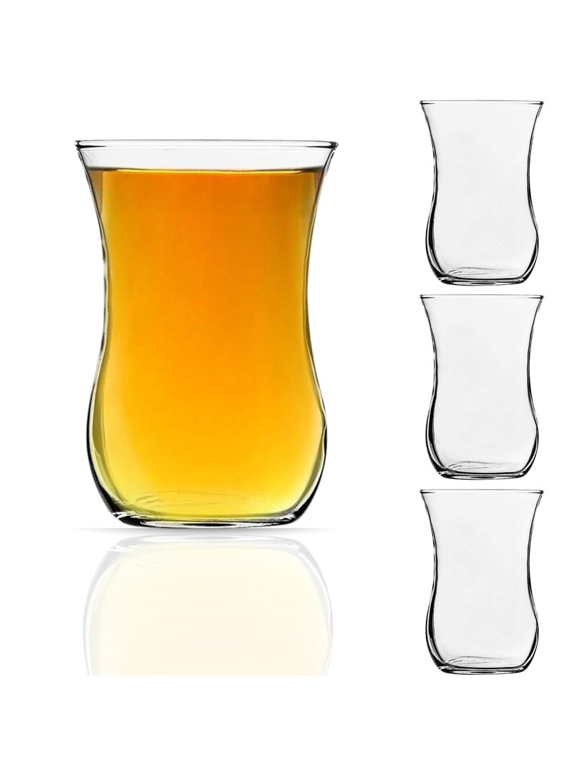 HOME ZONE Turkish Tea Glasses, Set of 4 Authentic Turkish Tea Cups, (4oz/120ml) - Image 1